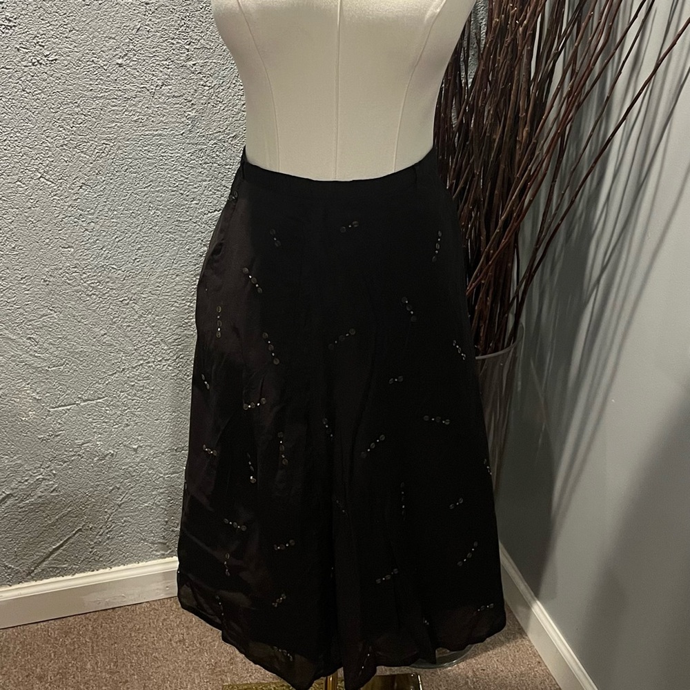 🌼NEW YORK & CO. BROWN BEADED MIDI SKIRT SIZE 16🌼